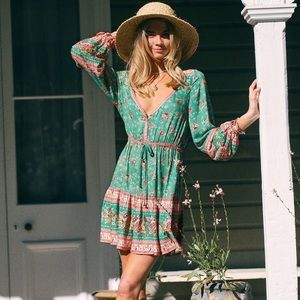 Arnhem Green Floral Dress